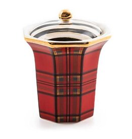 MacKenzie-Childs Tartan Cotton Box - Red
