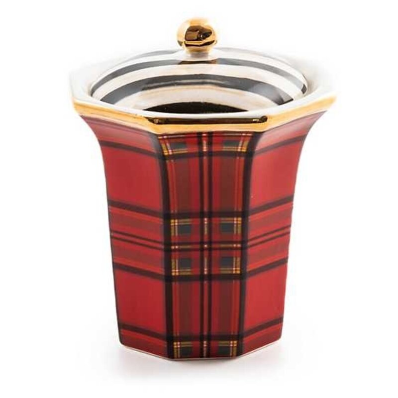 MacKenzie-Childs Tartan Cotton Box - Red