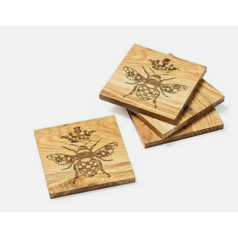 MacKenzie-Childs Queen Bee Wooden Coaster - Single