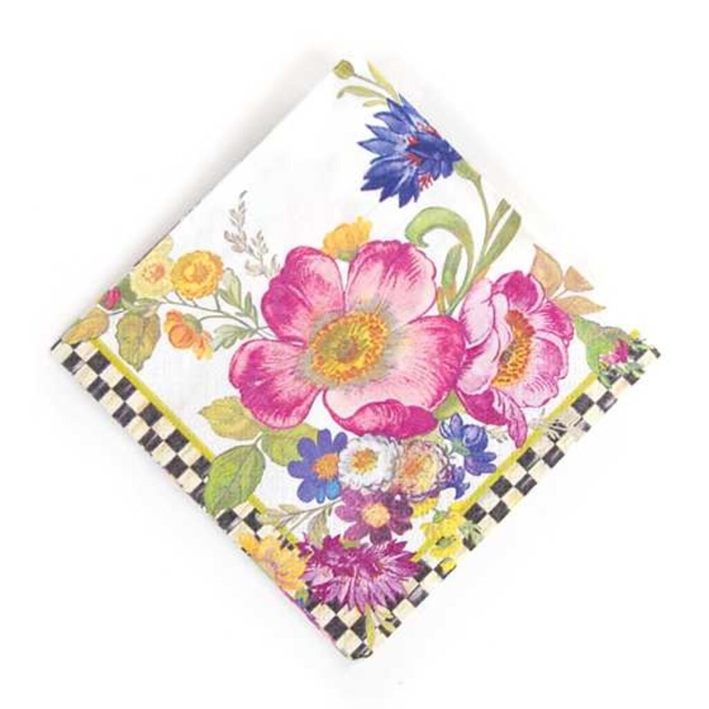 MacKenzie-Childs Flower Market White Cocktail Napkins