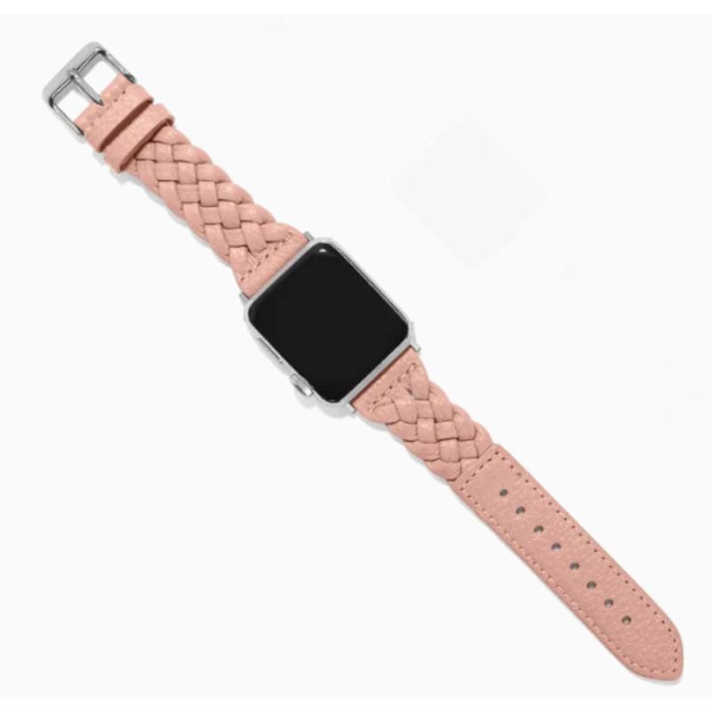 Sutton Braided Pink Sand Leather Watch Band