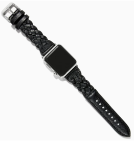 Brighton Sutton Braided Black Leather Watch Band