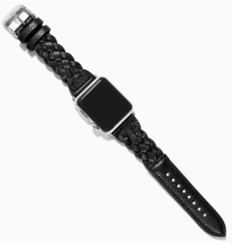 Sutton Braided Black Leather Watch Band