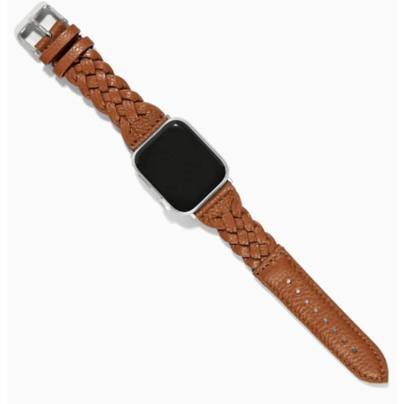 Sutton Braided Brown Leather Watch Band