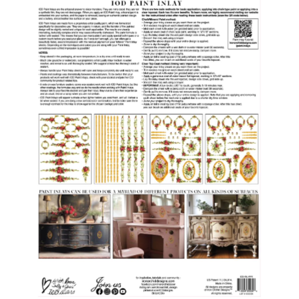Iron Orchid Designs Petite Fleur Red Paint Inlay