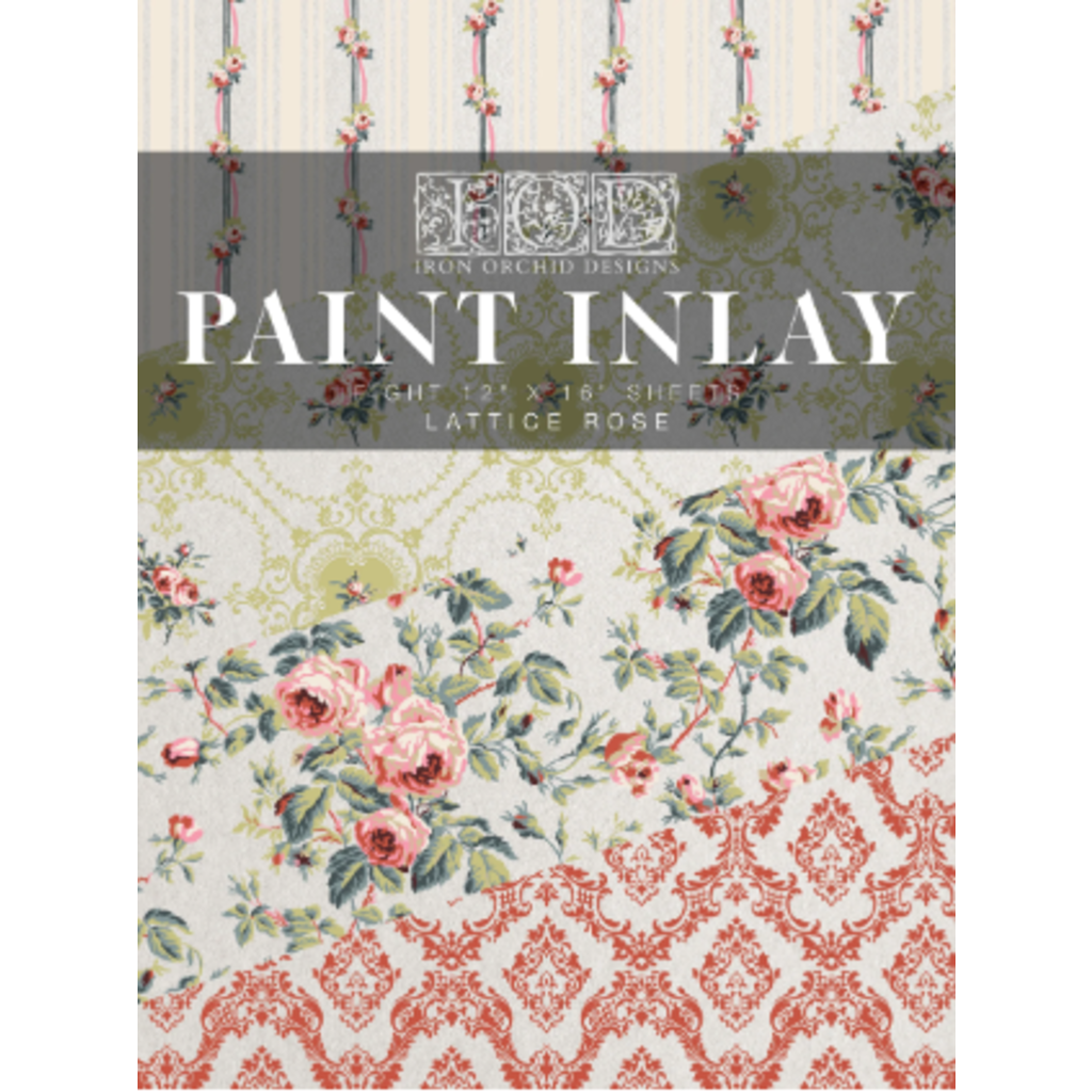 Iron Orchid Designs Lattice Rose Paint Inlay