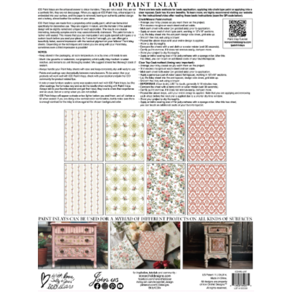 Iron Orchid Designs Lattice Rose Paint Inlay