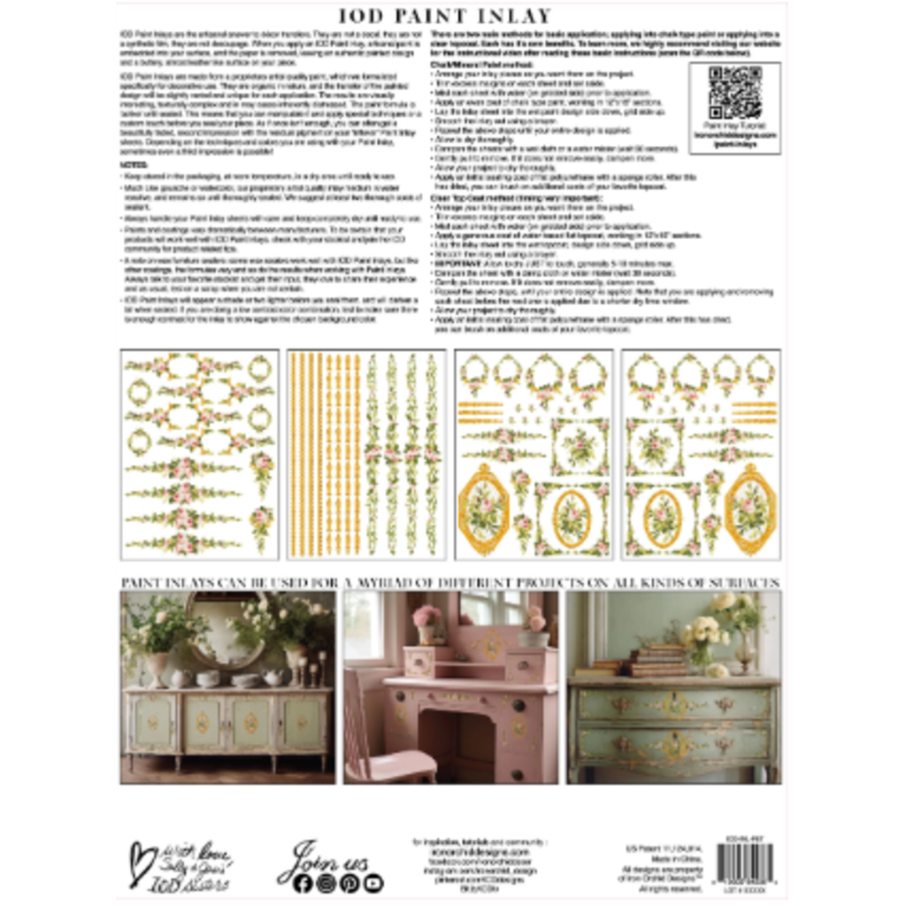 Iron Orchid Designs Petite Fleur Pink Paint Inlay