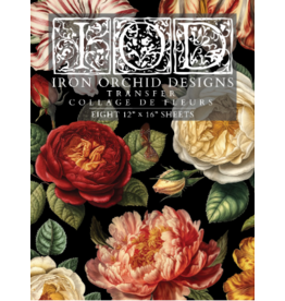 Iron Orchid Designs Collage Des Fleurs Transfer