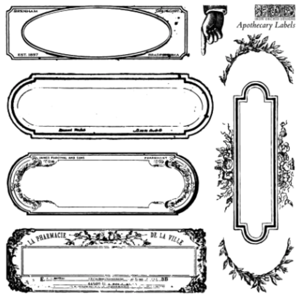 Iron Orchid Designs Apothecary Labels stamp set