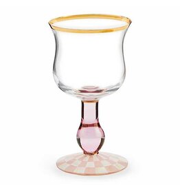 Rosy Check Wine Glass