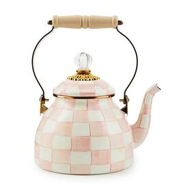 MacKenzie-Childs Rosy Check Enamel Tea Kettle - 2 Quart
