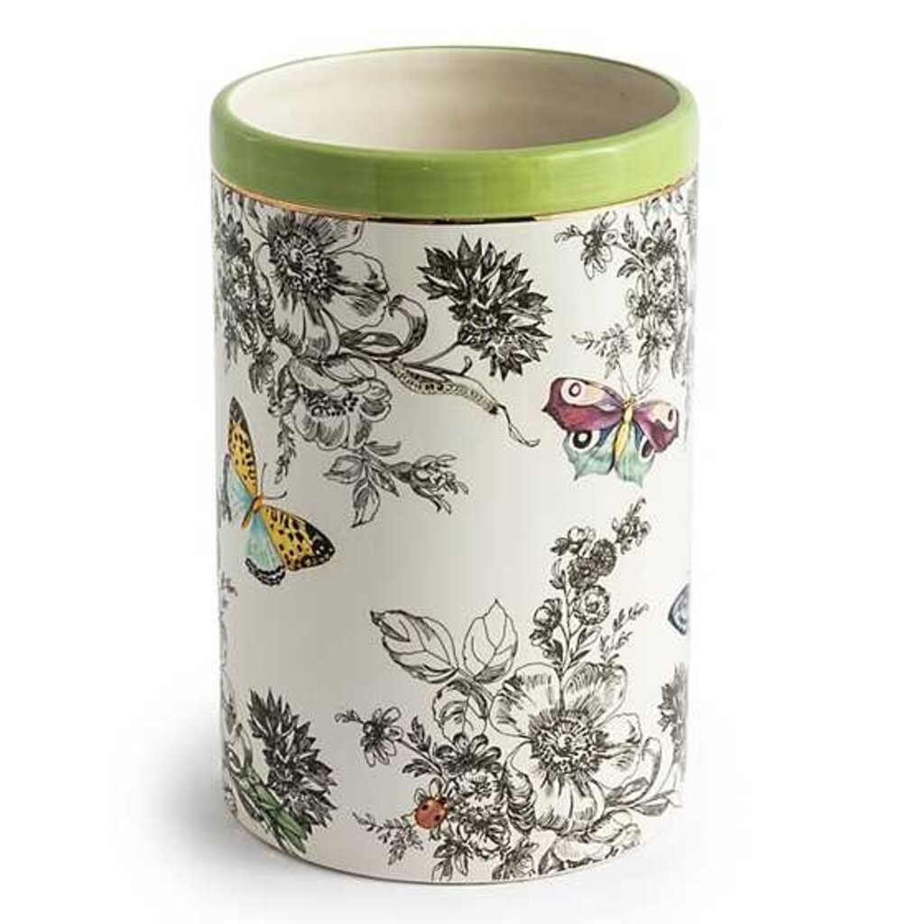 MacKenzie-Childs Butterfly Toile Short Vase