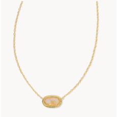 Elisa Ridge Framed Pendant Necklace Gold Golden Abalone