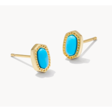 Kendra Scott Mini Ellie Stud Ear Gold Turquoise