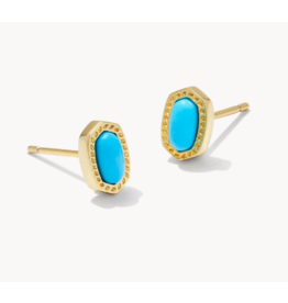 Mini Ellie Stud Earring Gold Turquoise