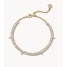 Jaqueline Tennis Bracle Gold White Crystal