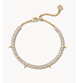 Jaqueline Tennis Bracelet Gold White Crystal