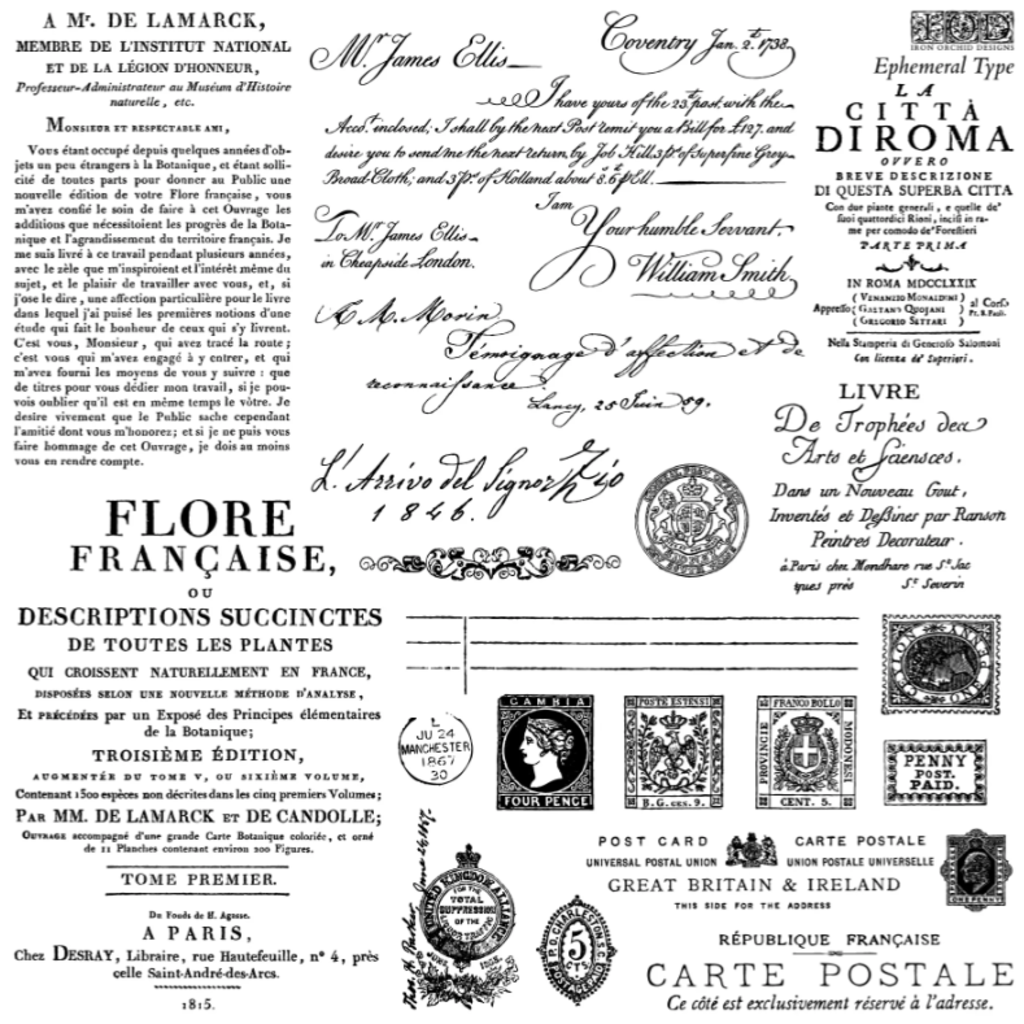 Iron Orchid Designs Ephemeral Type Stamp
