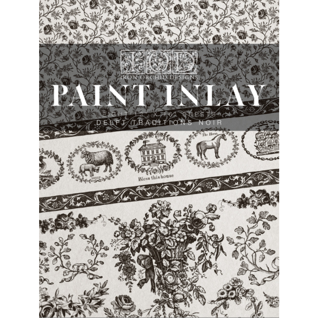 Iron Orchid Designs Delft Traditions Noir Paint Inlay
