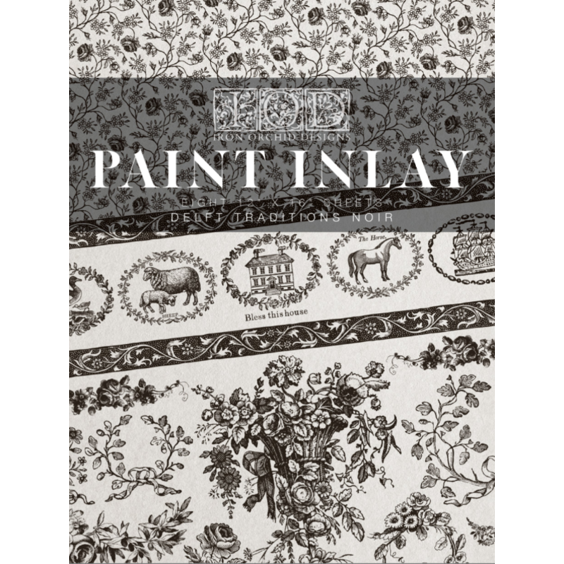 Iron Orchid Designs Delft Traditions Noir Paint Inlay