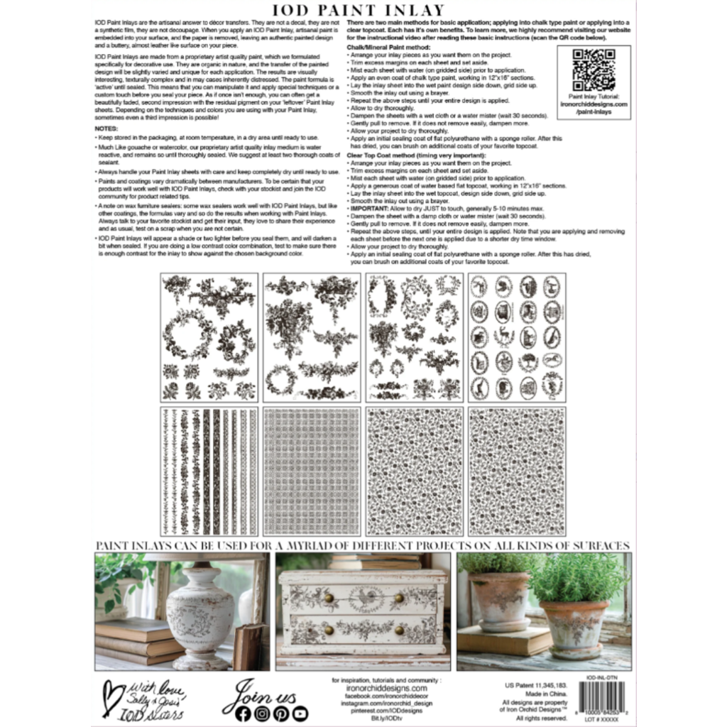 Iron Orchid Designs Delft Traditions Noir Paint Inlay