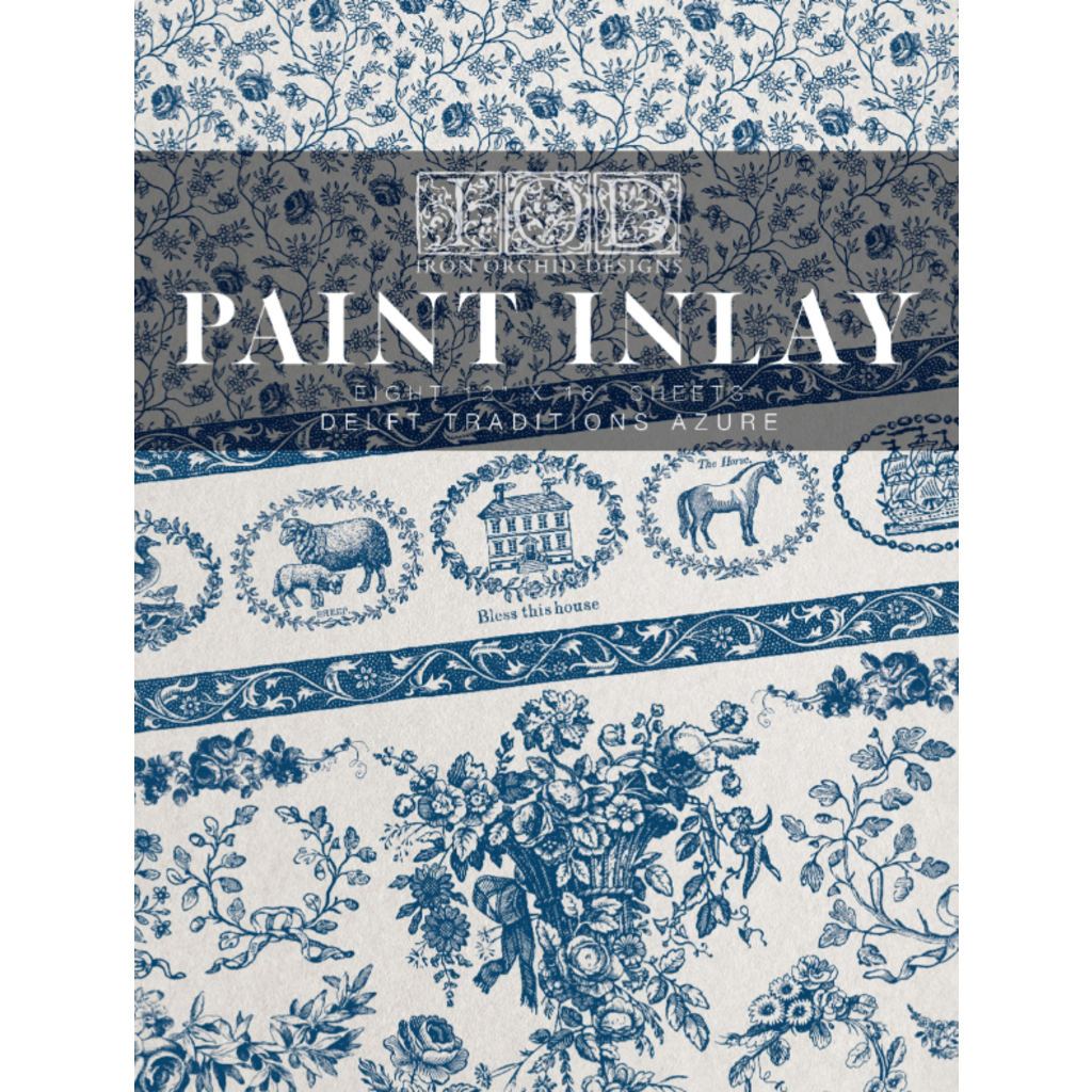 Iron Orchid Designs Delft Traditions Azure Paint Inlay