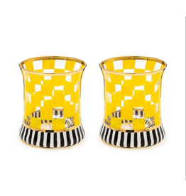 MacKenzie-Childs Carnival Yellow Tumbler Glass, Single