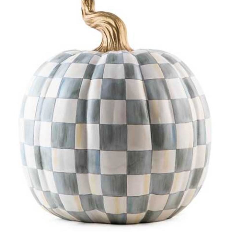 MacKenzie-Childs Sterling Check Pumpkin - Large