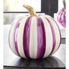 MacKenzie-Childs Plum Stripe Medium Pumpkin