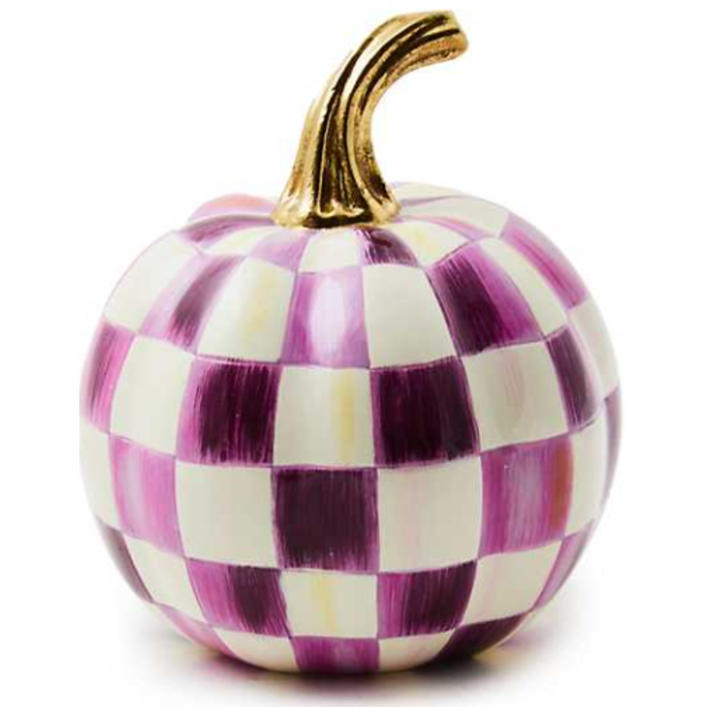 MacKenzie-Childs Plum Check Mini Pumpkin