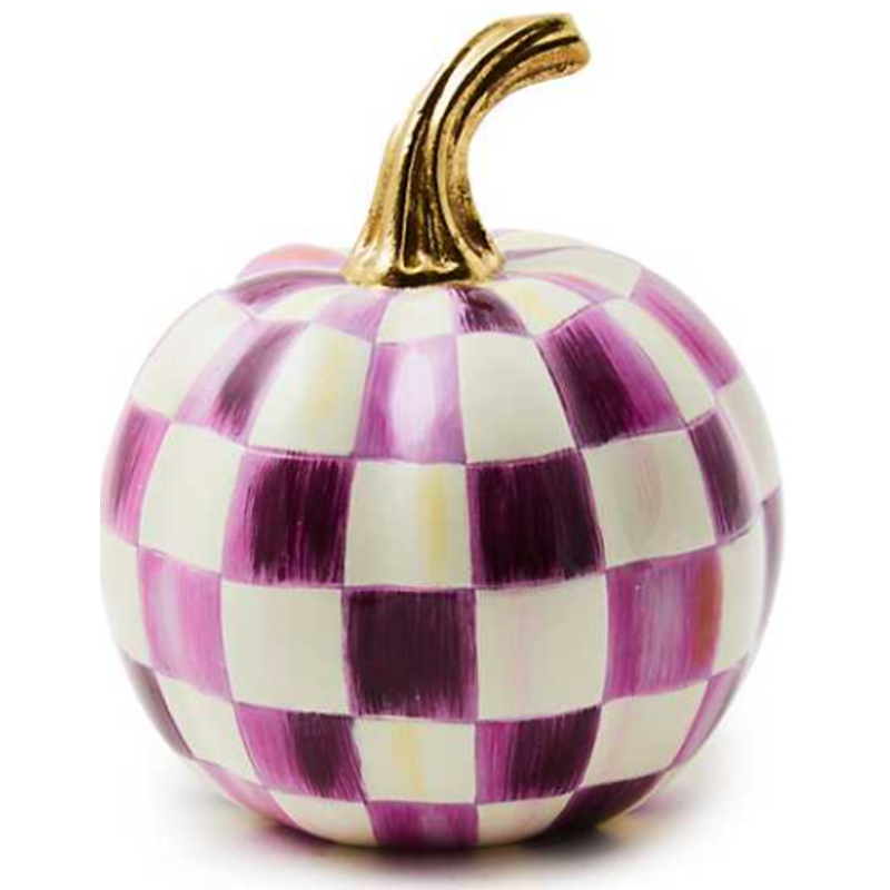 MacKenzie-Childs Plum Check Mini Pumpkin