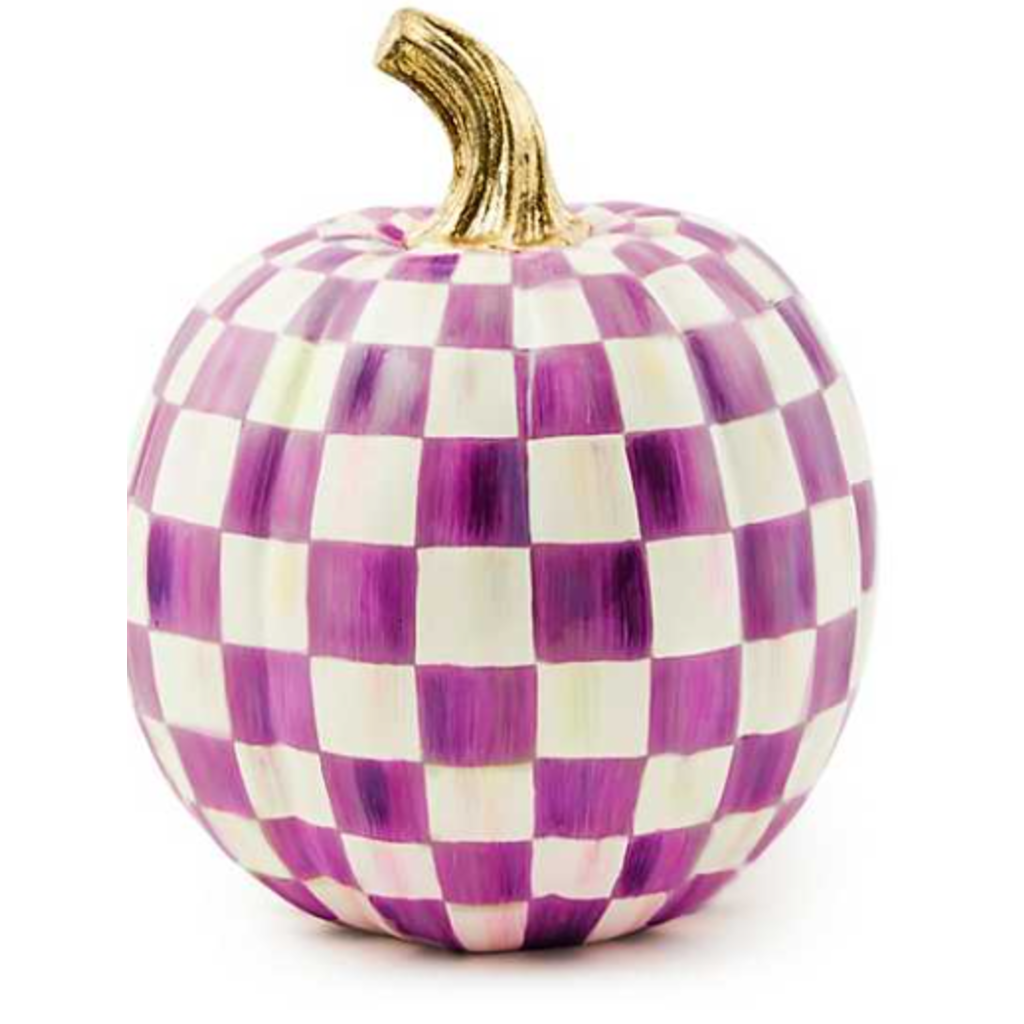 MacKenzie-Childs Plum Check Small Pumpkin