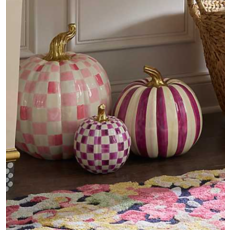 MacKenzie-Childs Plum Check Small Pumpkin