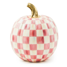 MacKenzie-Childs Bubblegum Pink Check Small Pumpkin