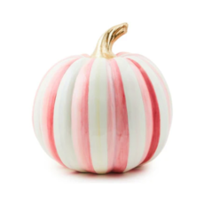 MacKenzie-Childs Bubblegum Pink Stripe Medium Pumpkin