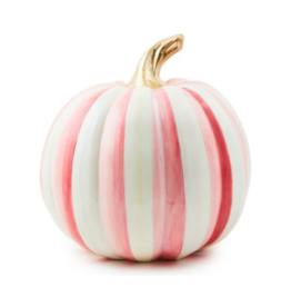 MacKenzie-Childs Bubblegum Pink Stripe Medium Pumpkin