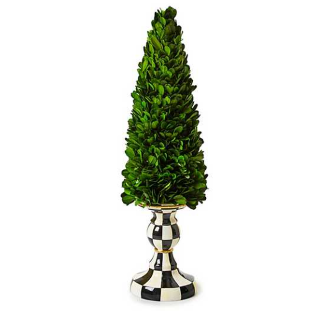 Courtly Check Medium Pedestal Boxwood Tree