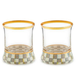 Sterling Check Tumbler Glass, Single