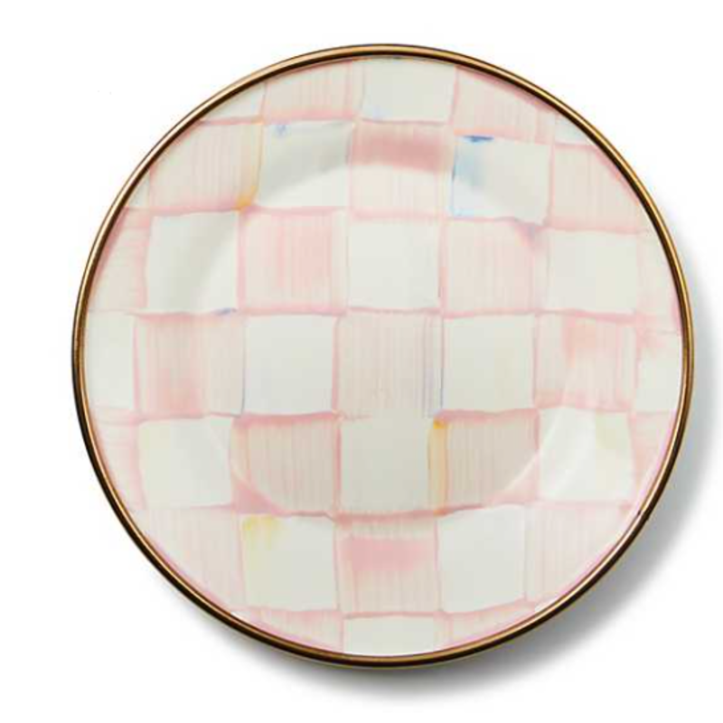 MacKenzie-Childs Rosy Check Canape/Appetizer Plate - Single