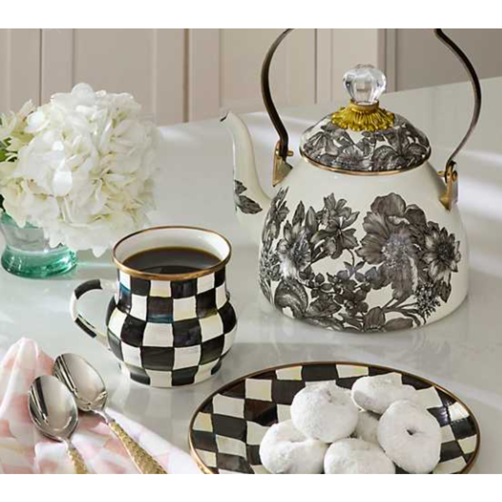 MacKenzie-Childs Sterling English Garden 2 Quart Tea Kettle