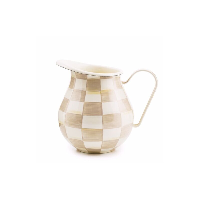MacKenzie-Childs Mocha Check Pitcher