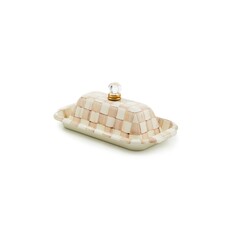 MacKenzie-Childs Mocha Check Butter Box