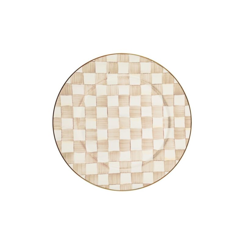 MacKenzie-Childs Mocha Check Serving Platter