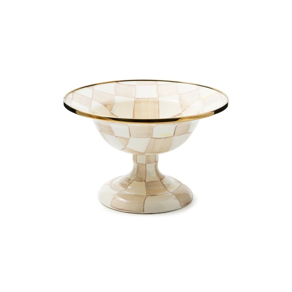 MacKenzie-Childs Mocha Check Small Compote