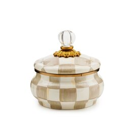 Mocha Check Squashed Pot