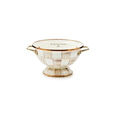 Mocha Check Small Colander