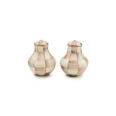MacKenzie-Childs Mocha Check Salt & Pepper Shakers