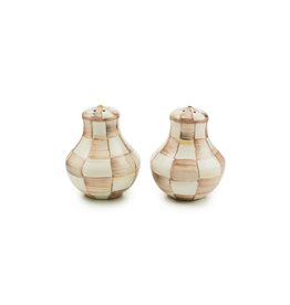 Mocha Check Salt & Pepper Shakers