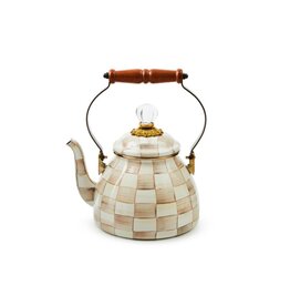 MacKenzie-Childs Mocha Check 2 Quart Tea Kettle